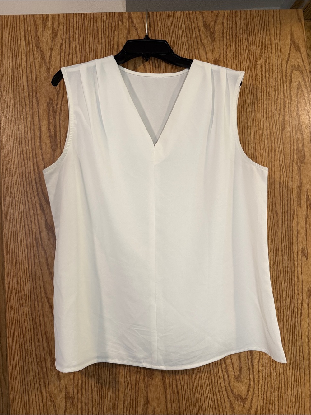 Sleeveless V-Neck Women’s Top in White